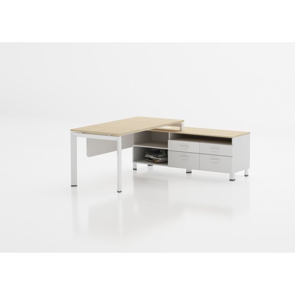 Buy Wooden Manager Office Table / L Shaped Executive Office Desk Furniture at wholesale prices