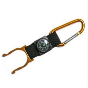 New promotional accessory keychain carabiner with short lanyard and compass for