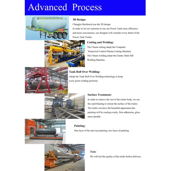 3 Axles 65cbm Bulk Cement Tank Semitrailer for Sale