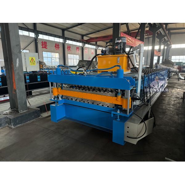 8 rib trapezoidal and corrugated double layer roll forming machine in America