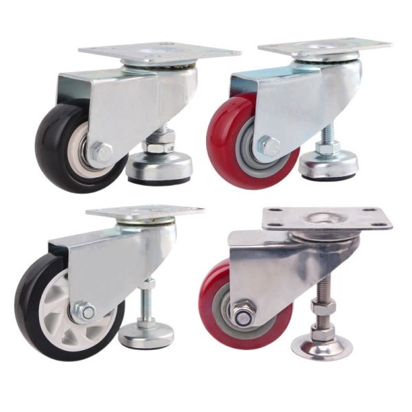 Zinc Plated 2inch 3inch Polyurethane Wheel Caster with Cups Mechanical