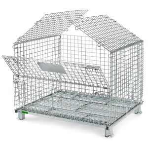 Quality Q235 Steel Stackable Wire Mesh Cages Heavy Duty Warehouse for sale