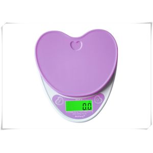 Heart Shape Kitchen Electronic Scales , Selectable Units Food Weighing Scales