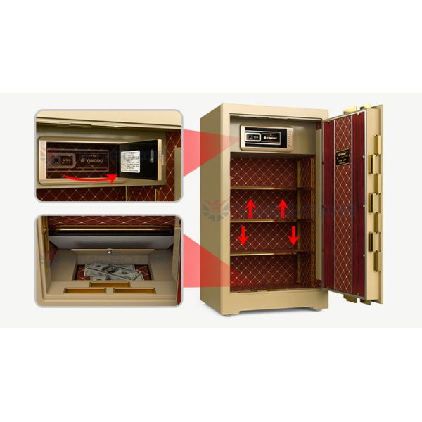 H1080mm Bank Grade Commercial Safe Box Biometric Fingerprint Lock