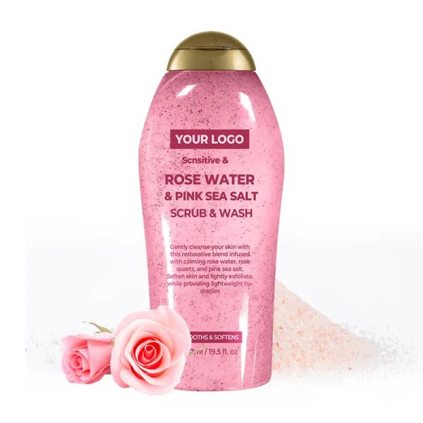 Buy Soothing Body Scrub With Healing Rose Quartz Gentle Exfoliating Pink Sea Salt Rosewater Body Wash To Soften Smooth Skin at wholesale prices