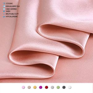 OEM Non Toxic Embroidered Silk Fabric , 16C Lustrous Pure Mulberry Silk By The