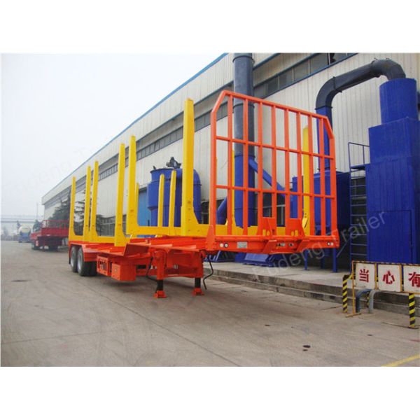 Timber Transport Logging Semi Trailer , 2 / 3 Axles Flatbed Trailer