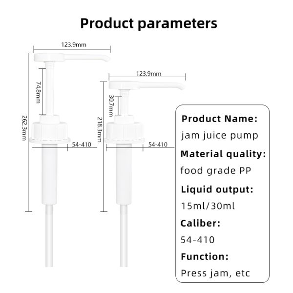 UKPACK'S UKR30 54-410 Plastic Sauce Dispenser Pump 10ml 15ml 20ml 25ml 30ml