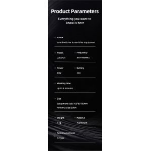 800-950MHz Portable Anti Drone Wearable Anti FPV Device 1 band With Omni Antenna