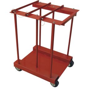 Lockable 6 In 1 Mobile Gas Cylinder Transport Rack , Oxygen Bottle Storage Racks