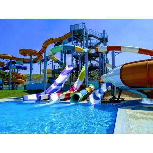 Mini Water Park Swimming Pool Equipment Spiral Water Slide Supplies for Kids