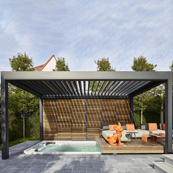 Buy 180km/H Wind Resistance Awning  Louvre Folding Roof Gazebo at wholesale prices