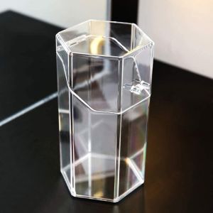 Makeup Brush Holder Dustproof Comestic Brushes Organizer Storage, Hexagon Shaped