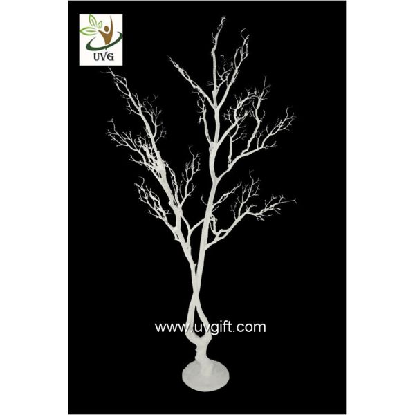 Buy UVG white artificial twig tree with PE plastic branches for wedding decoration ideas DTR28 at wholesale prices
