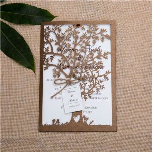Love Tree Greeting Card Hollow Radium Carving Wedding Invitation