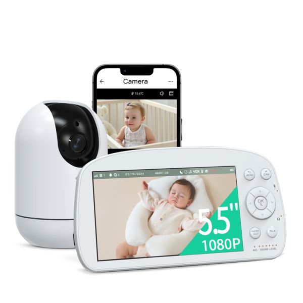 Buy 5.5 Inch 1080P WiFi Baby Monitor with 5000mAh Battery & Night Vision at wholesale prices