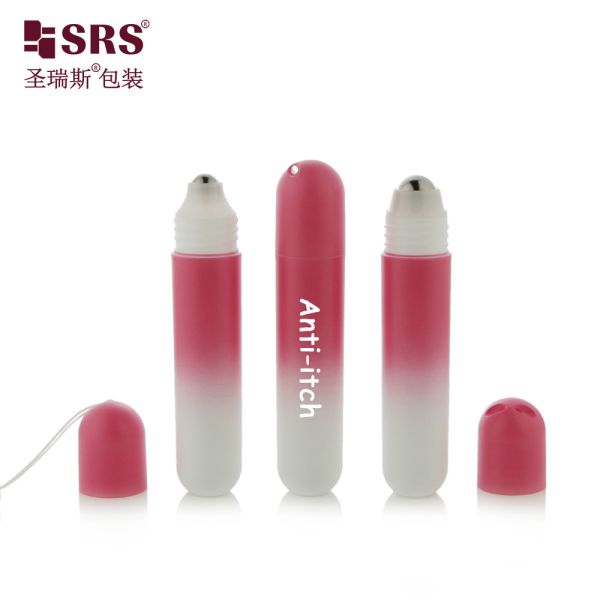 RPPG 25ml Pill Shape Empty PCR Plastic Roll-On Deodorant Gel Antiperspirant Anti-Itch Liquid Bottle Packaging With Bag Lanyard