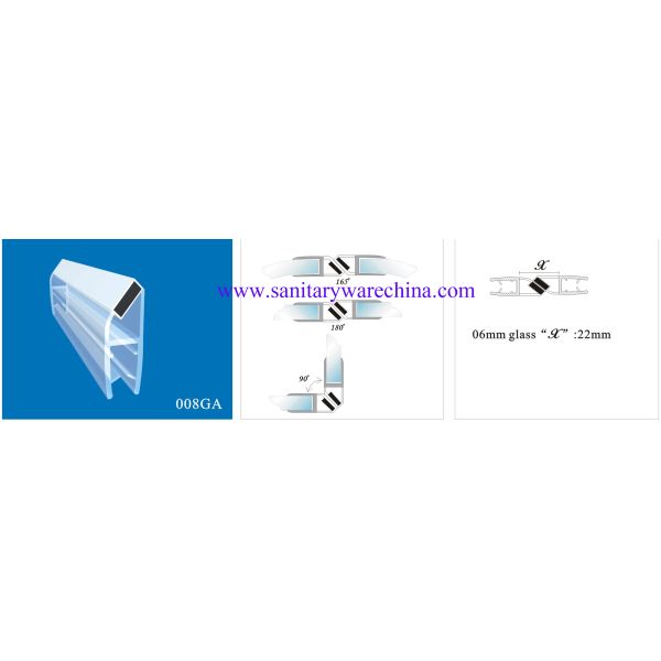 Sealing Strips/waterproof magnetic strips/shower door seals/PVC Magnetic Seal 008GA