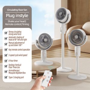 FLOOR Installation 4000mA USB Rechargeable Floor Standing Fan with Adjustable
