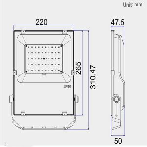 IP65 Waterproof Outdoor Led Flood Light Fixtures 50W 120Lm/W 120° Beam Angle
