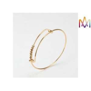 SS304 Twisted Expandable Movable Bead Womens Engraved Bracelets