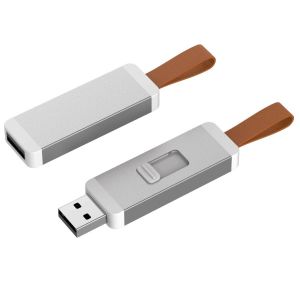 ODM Leather Usb Flash Drive Print Logo 4G 20MB/S Reading Speed
