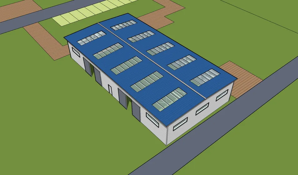 30m X 15m Prefab House Steel Structure Workshop Kits Prefabricated Metal Storage Warehouse Building