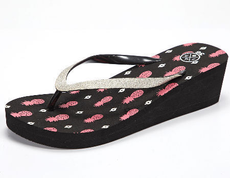 PE EVA Women Summer Wedge Flip Flops non slip sandals Customized Colors