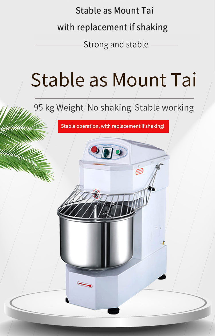 Shockproof Spiral Dough Mixer Equipment 1500w Pizza Dough Kneader With Stainless Steel Bowl