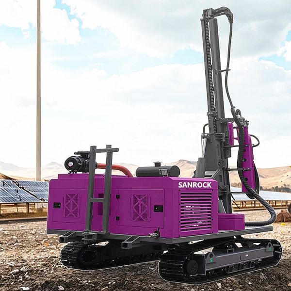 Diesel Solar Pile Driving Machine Highway Guardrail Pile Driving Rig Screw Pile Driver