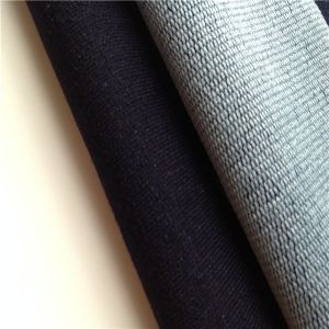 Quality 250gsm Elastic cotton /polyester knit denim fabric for sale