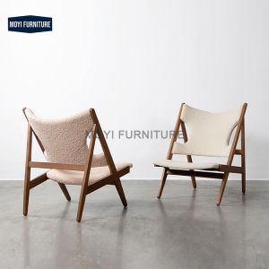 Living Room Chair Plush Wool Upholstered Accent Chair Comfortable Modern Seating