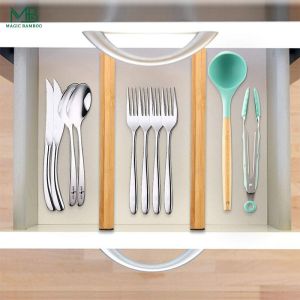 Custom Designs Adjustable Bamboo Wood Drawer Dividers for Personalized