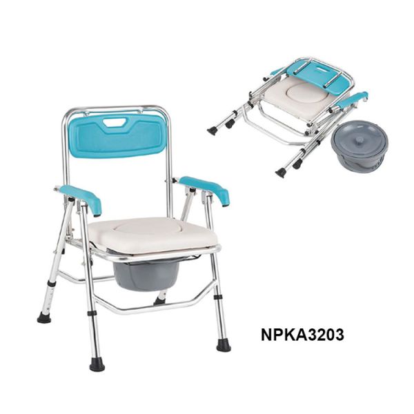 Medical Commode Chair Foldable Aluminum Commode Chair With Bedpan