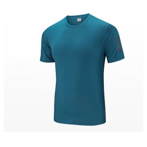 Laser Perforated 97%Polyester Men'S Athletic Clothing Round Neck Collar Shirt