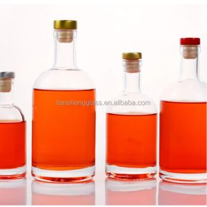 Glass Collar 350 ml 500 ml 700 ml Luxury Vodka Bottle for Refillable Clear Glass