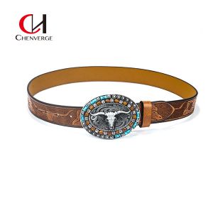 Men'S Needle Buckle Leather Casual Western Belt Street Style