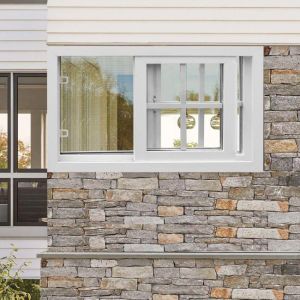 Customized Horizontal Kitchen UPVC Sliding Windows Engineered Vinyl for Easy