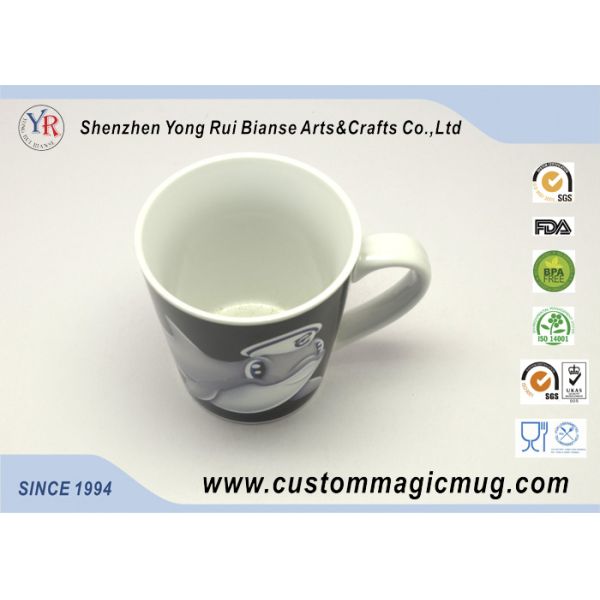 Ceramic Porcelain Heat Sensitive Magic Mug That Change Color , V shape