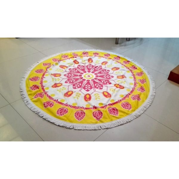 100% Cotton Material Mandala Round Towels