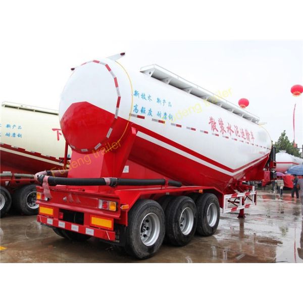3 Axles Cement Bulk Carrier Truck 4 mm Steel Tanker Body 35m³ Payload