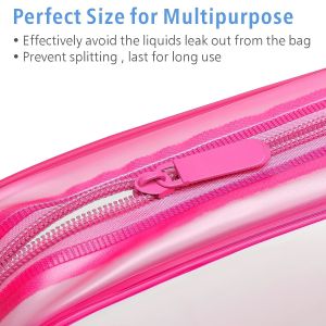 Waterproof Pink Durable Soft Cosmetic Toiletry Bags With Zipper