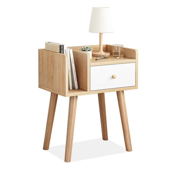 Buy Scandinavian MDF Timber Bedside Table Plywood Nightstand With Drawer at wholesale prices