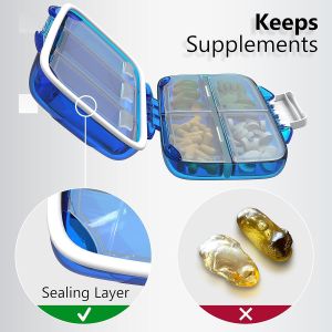 Travel Pill Organizer - Moisture Proof Pill Holder Daily Medicine Organizer Box