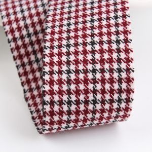Polyester Red Houndstooth Ribbon 10mm-40mm Satin Poly Ribbon
