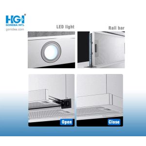 60CM Slim Slide Out Telescopic Range Cooker Hood Stainless Steel