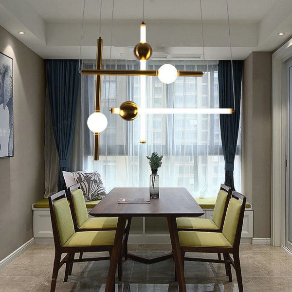 Buy Hanging Metal Gold Nordic Pendant Lamps For Living Room Kitchen Fixtures at wholesale prices