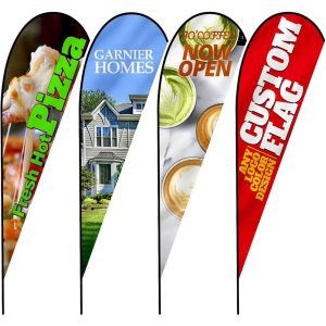 UV Printing Promotional Feather Flags Polyester Fabric Flag Pole Advertising