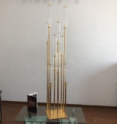 Factory wholesale gold metal candles holder for wedding table top centerpiece