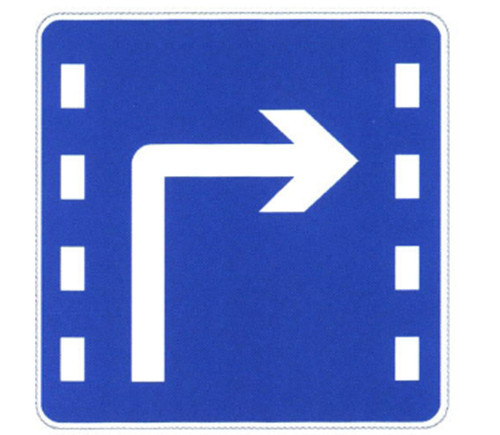 Rectangle Single Lane Driving Direction Sign Blue Color Traffic Sign Sheet Outdoor Alumium Plate